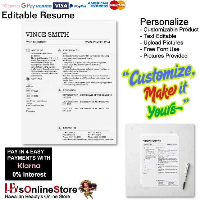 Modelo Básico de Currículo Design Fácil Customizaç (Basic Resume Template Design Easy Customization.)