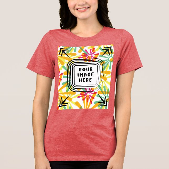 Modelo Bella+Canvas Camisa-T com dupla-blenda femi (Frente)