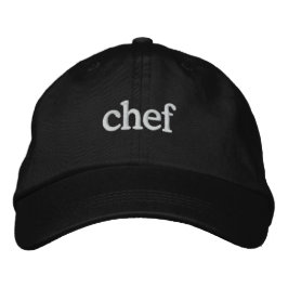 Modelo Boné preto bordado básico chef