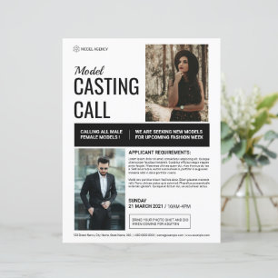 Modelo Casting Call Flyer Modelo