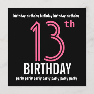 Modelo Convite de aniversário 12 preto