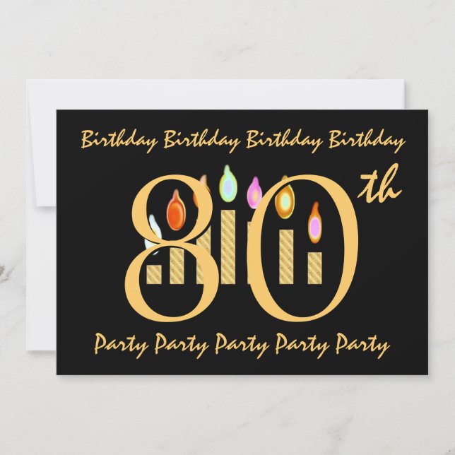 modelo Convite de aniversário 80 (Frente)