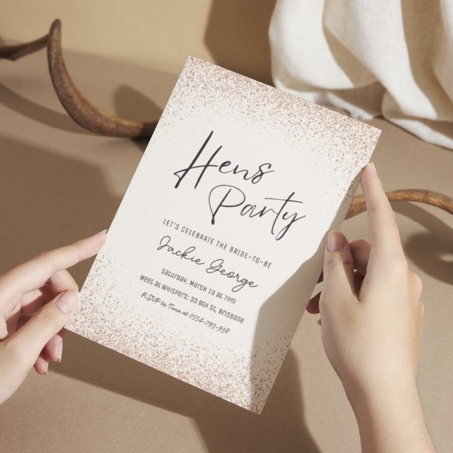 Modelo Convite de festas da Lente Glitter Dourada  (Criador carregado)