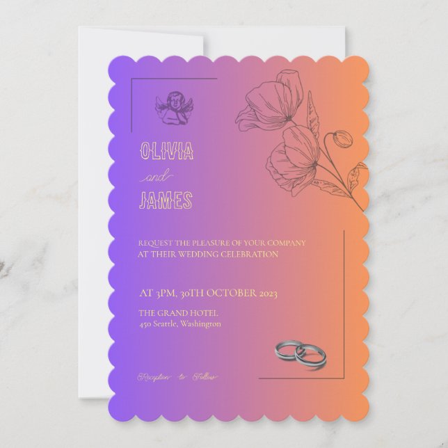 MODELO CONVITES DE CASAMENTO ONLINE com fronteira (Frente)