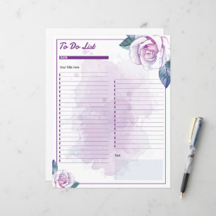 Modelo da Lista de Ações a Fazer Floral de Cores A