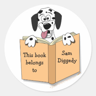Modelo Dalmatian das etiquetas do Bookplate do cã
