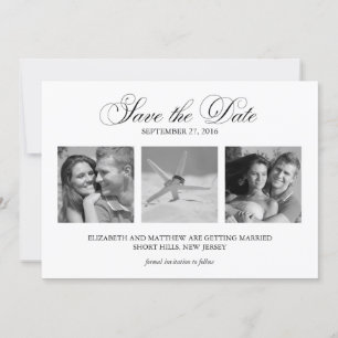 Modelo de 3 fotos para casamento Save the Date