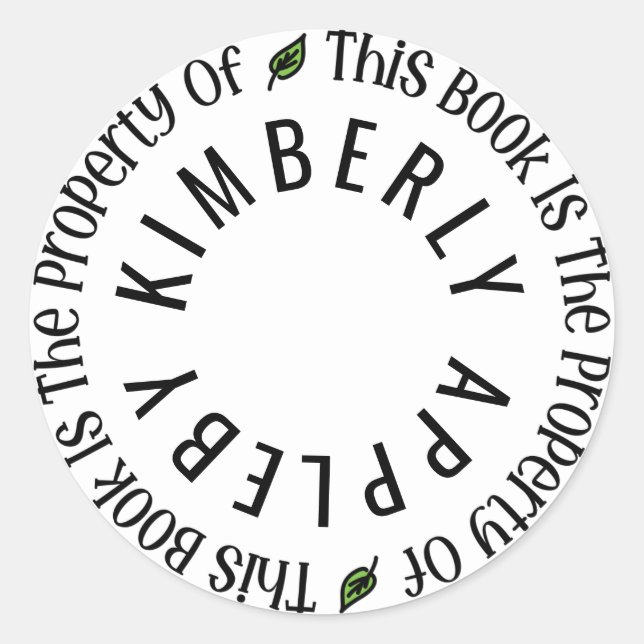 Modelo de adesivo "Este Livro é Propriedade De" (Frente)