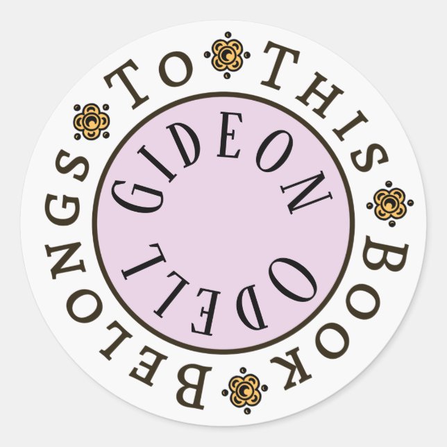 Modelo de adesivo "Este Livro Pertence A" (Frente)