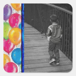 Modelo de adesivos de fotos em balão