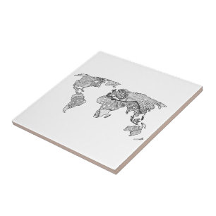 Modelo de Arte do Mapa Mundial Único