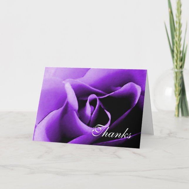Modelo de Bilhete de Agradecimento Rosa Roxo (Frente)