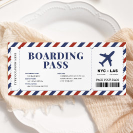 Modelo de Bilhete-presente de Avião com Cartão de