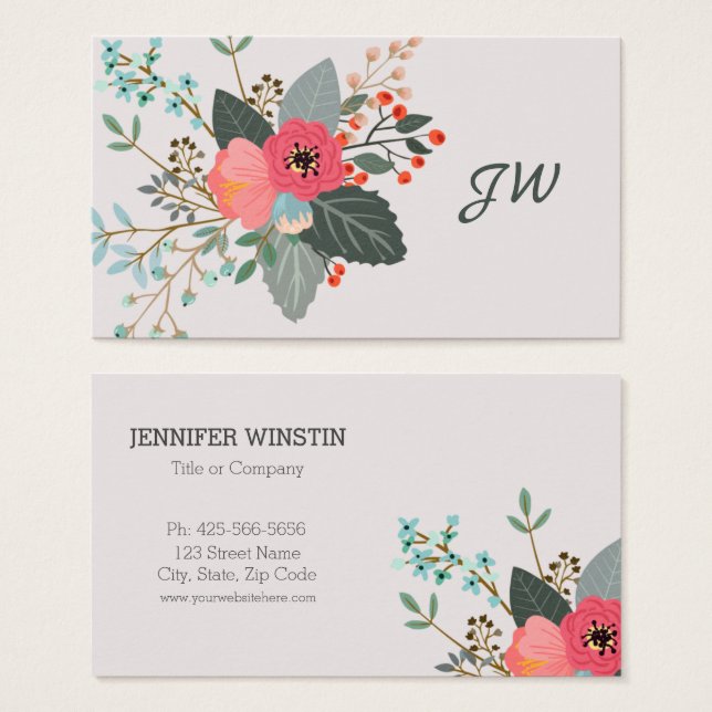 Modelo de Buquê de Flor Colorido Fresco (Frente & Verso)