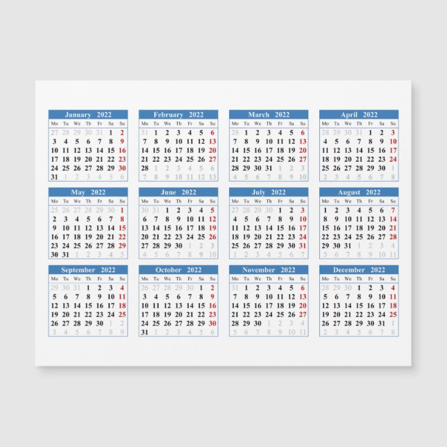 modelo de calendário 2022 (Frente)