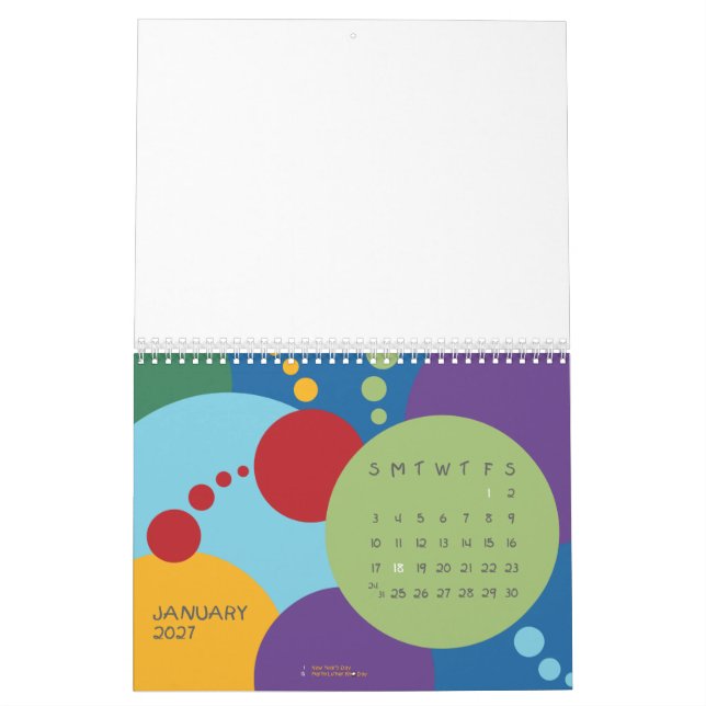 Modelo de Calendário de vazios (Jan 2027)