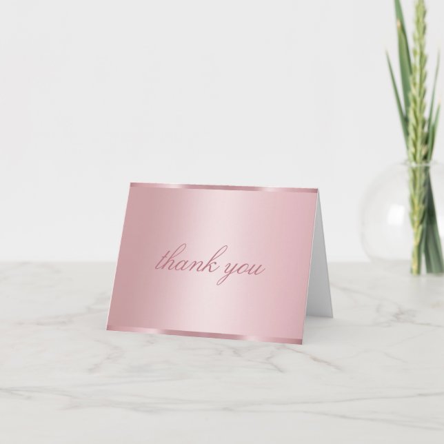 Modelo de Calligraphy Script Rose Gold Thank You (Frente)