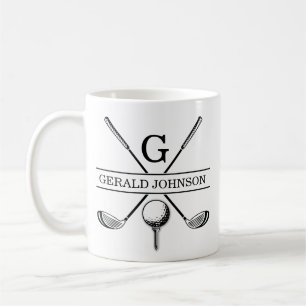 Modelo de Caneca de Café com Monograma de Design d