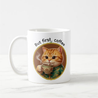 Modelo de Caneca de Café de Gato Sortudo Piscando