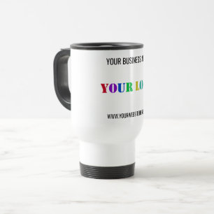 Modelo de Caneca de Viagem com Logotipo e Texto da