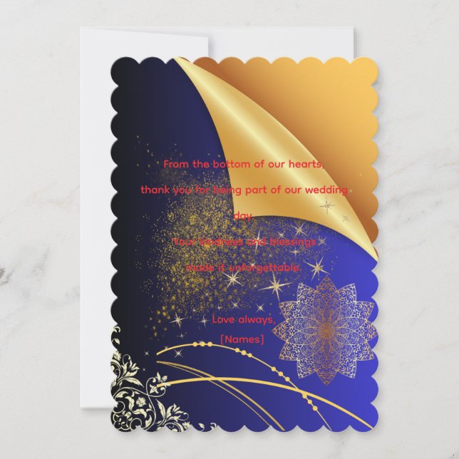 Modelo de Cartão de Agradecimento de Casamento Ele (Frente)