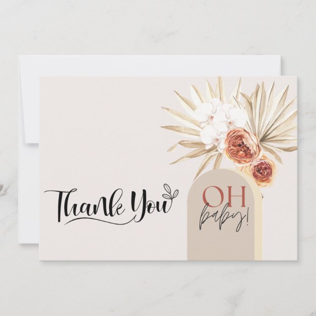 Modelo de Cartão de Agradecimento de Chá de Bebê B (Frente)