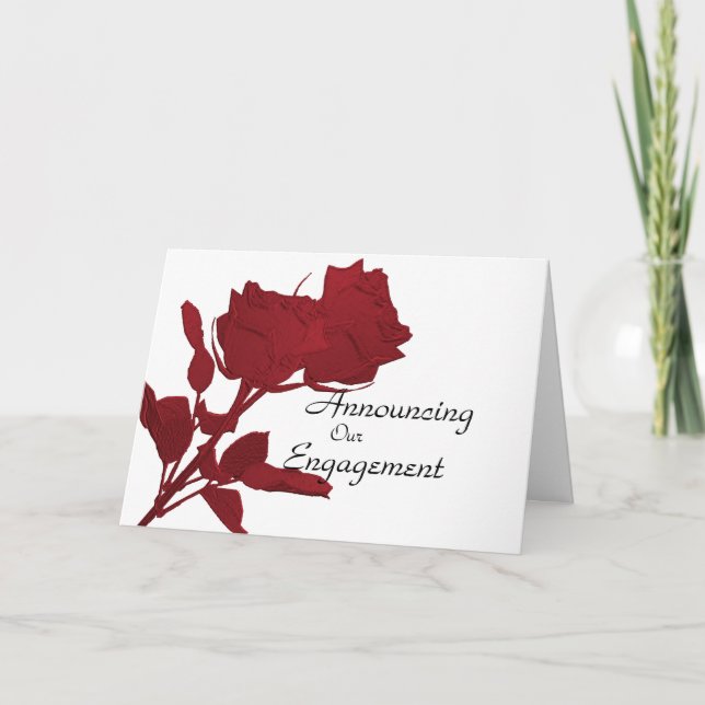 Modelo de Cartão de Anúncio de Noivado (Frente)