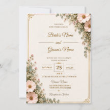 Modelo de Cartão de Convite de Casamento Floral El