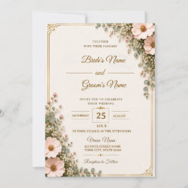 Modelo de Cartão de Convite de Casamento Floral El