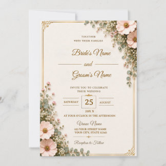 Modelo de Cartão de Convite de Casamento Floral El