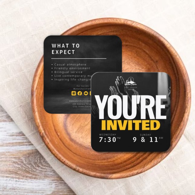 Modelo de Cartão de Convite de Igreja (Church Invite Calling Card Template)