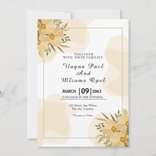 Modelo de cartão de convite para festa de flores d (Frente)