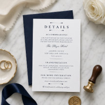 Modelo de Cartão de Detalhes de Casamento de Luxo 