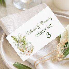Modelo de cartão de lugar de casamento Pampas