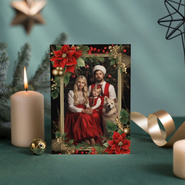 Modelo de cartão de Natal com foto personalizada e (Criador carregado)