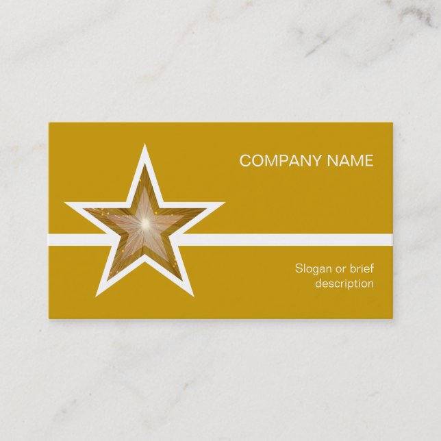 modelo de cartão de negócios branco Dourado Star d (Frente)