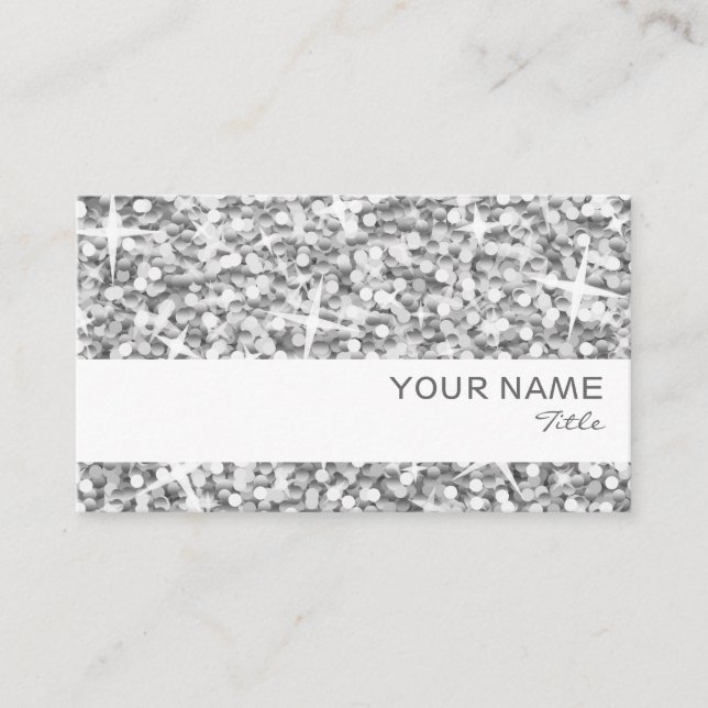 modelo de cartão de negócios branco "Silver" de st (Frente)