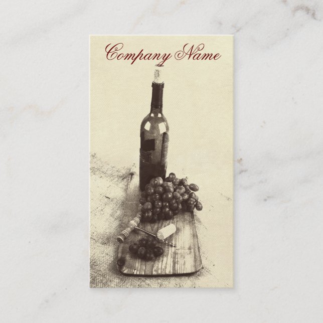 Modelo de cartão de negócios das garrafas de vinho (Frente)