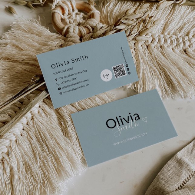 Modelo de cartão de negócios de Código QR (QR Code Business Card Template
)