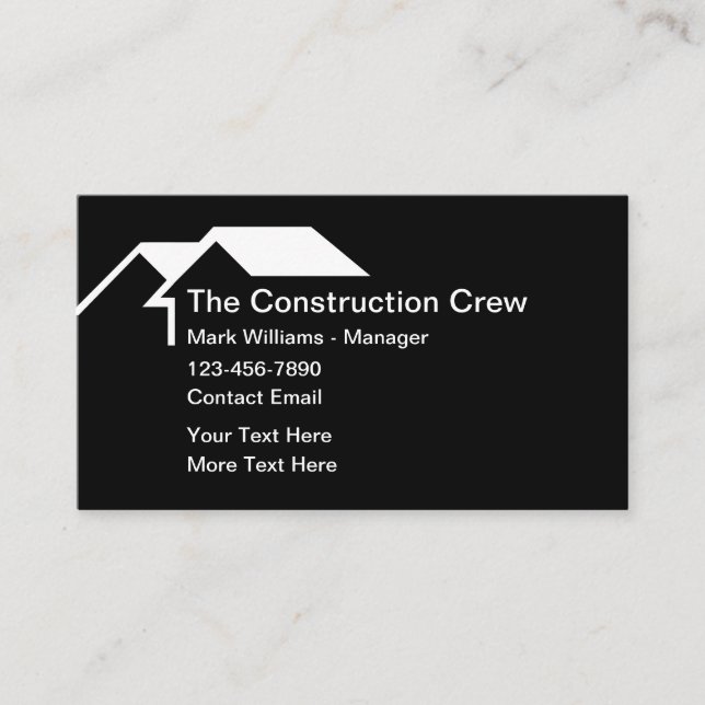 Modelo de cartão de negócios de Construção Clássic (Frente)