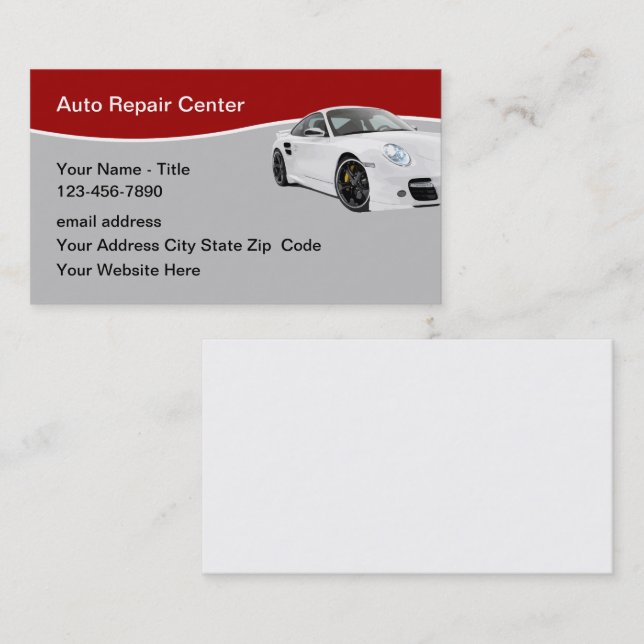 Modelo de cartão de negócios de Serviços Automóvei (Frente/Verso)