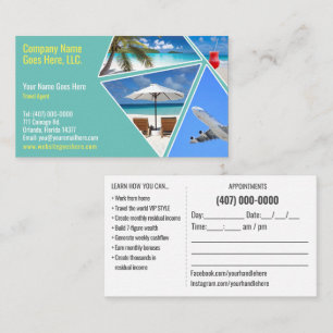Modelo de cartão de negócios do agente viagem