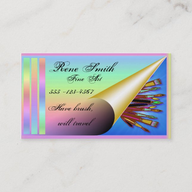 Modelo de cartão de negócios do artista (Frente)