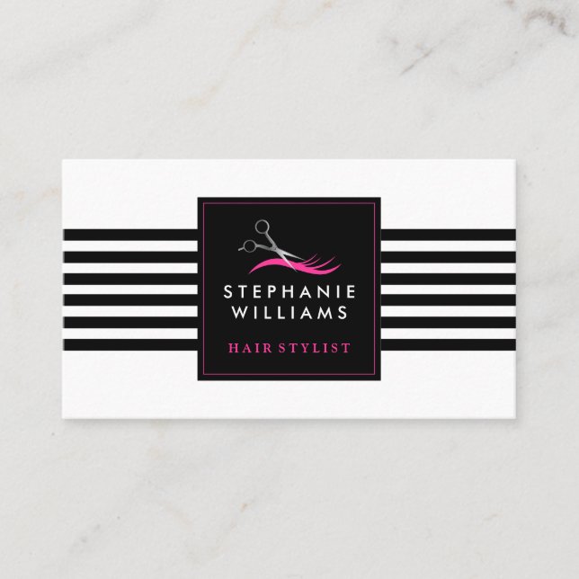 Modelo de cartão de negócios do cabeleireiro (Frente)