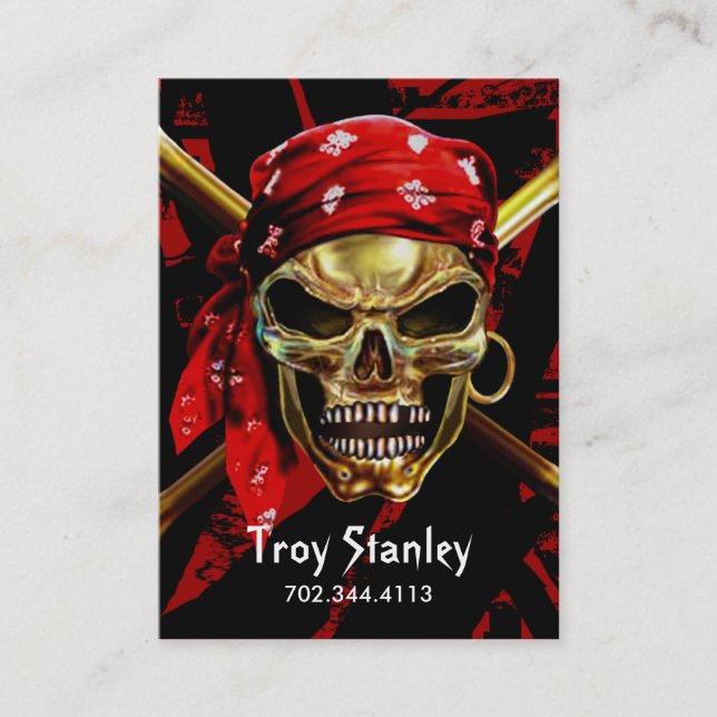 Modelo de cartão de negócios do pirata do Grunge (Frente)