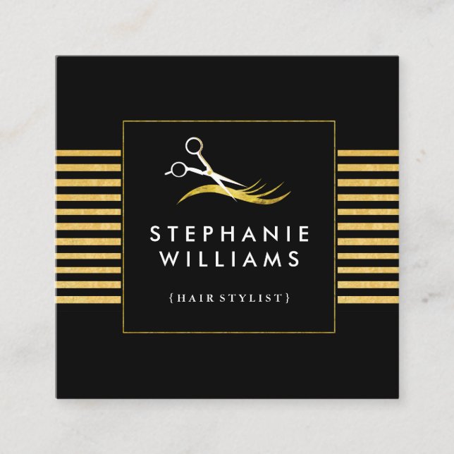 Modelo de cartão de negócios Dourado e preto do (Frente)