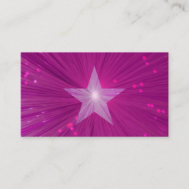 Modelo de cartão de negócios Estrela Rosa (Frente)
