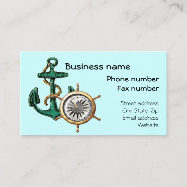 Modelo de cartão de negócios náutico (Frente)