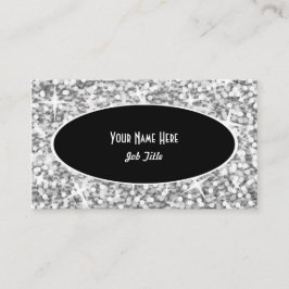 Modelo de cartão de negócios oval preto "de prata"