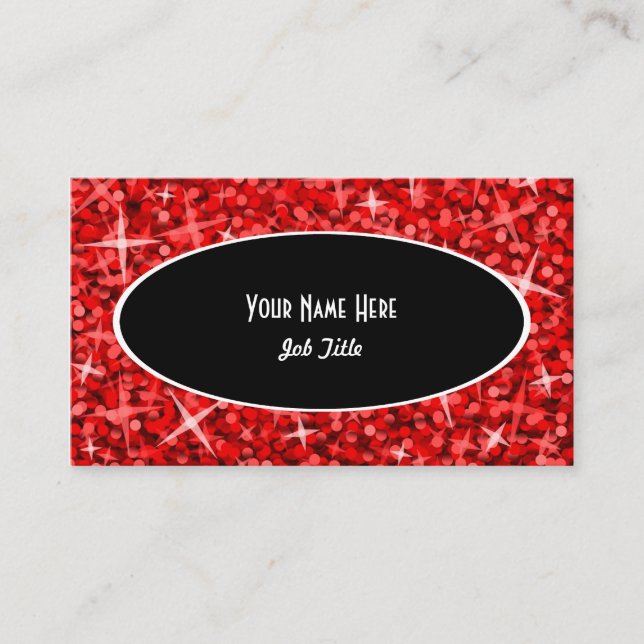 Modelo de cartão de negócios Oval Preto Vermelho G (Frente)